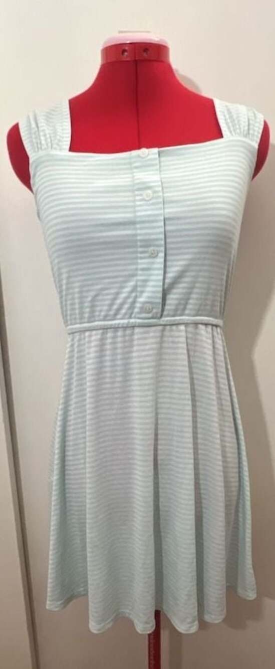 Copper Key Mint Green Striped Sleeveless Fit and Flare Mini Dress